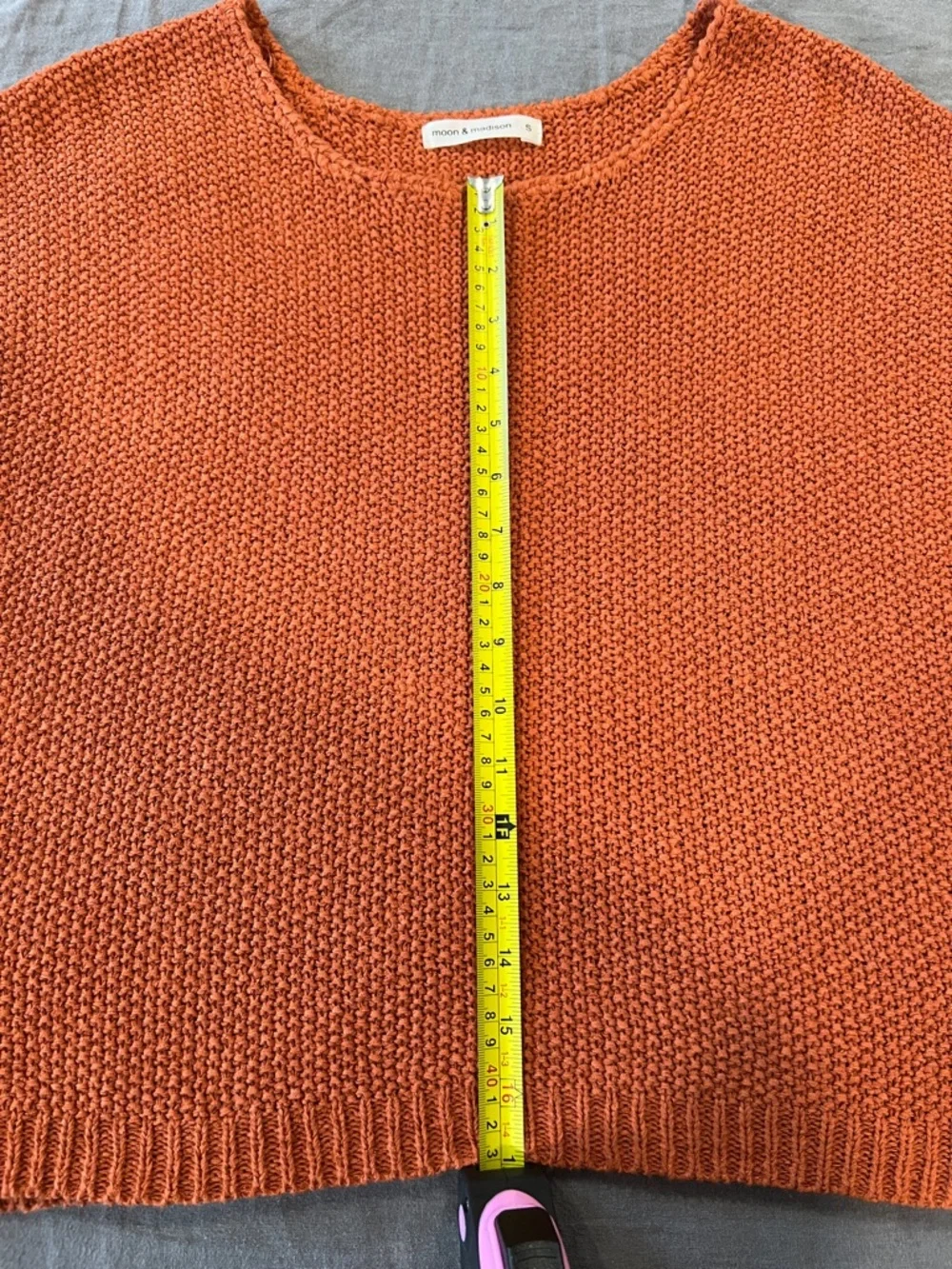 moon & madison Burnt Orange Short-Sleeve Scoop Neck Knit Sweater - Picture 7 of 7